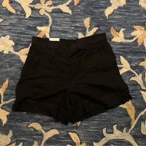 Banana republic factory linen blend high rise shorts: black, size m